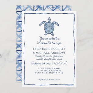 Probe Dinner Shibori Indigo Seaturtle Beach Einladung