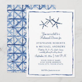 Probe Dinner Shibori Indigo Starfish Sea Beach Einladung