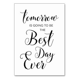 Probe Dinner Signs - morgen wird... Tischnummer