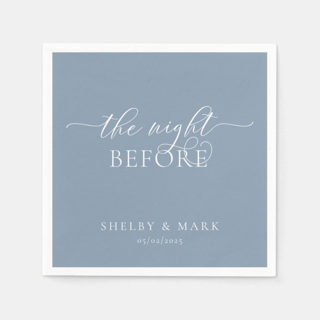 Probe Dinner, The Night Before in Dusty Blue Serviette (Vorderseite)