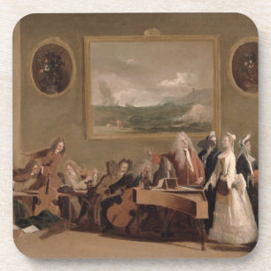 Probe einer Oper, c.1709 (Öl auf Leinwand) 2 Getränkeuntersetzer