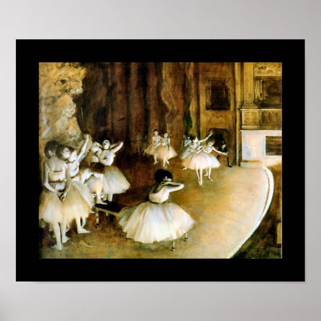 Probe eines Balletts auf Bühne - Degas Poster (Vorne)