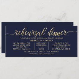 Probe für Navy und Gold Calligraphy Einladung