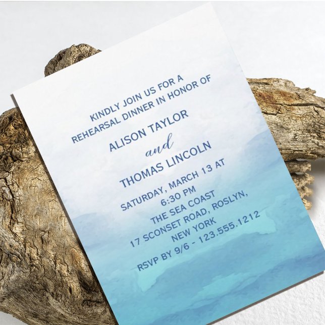 Probe Hochzeit am Meer Einladung (Sea Wedding Rehearsal Dinner Invitation. Our coastal chic design for summer weddings.)