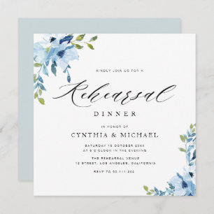 Probe in Blau und Weiß Einladung