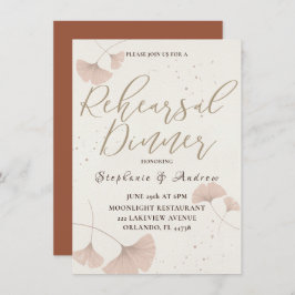 Probe Kalligrafie Abendessen Terrakotta Einladung