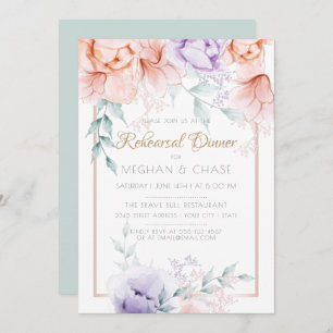 Probe Korallen / Lilac Aquarelle Peonies Einladung