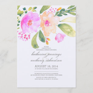 Probe mit Aquarellblumen Einladung