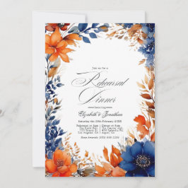 Probe Navy und Orange Watercolor Einladung