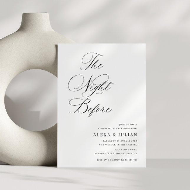 Probe vor dem Abendessen mit schwarzer Kalligrafie Einladung (Von Creator hochgeladen)