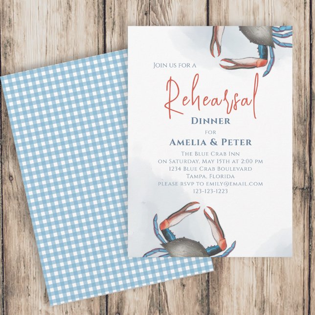 Probe Wasserfarbe Abendessen Blaues Kreuz Wasserba Einladung (Von Creator hochgeladen)