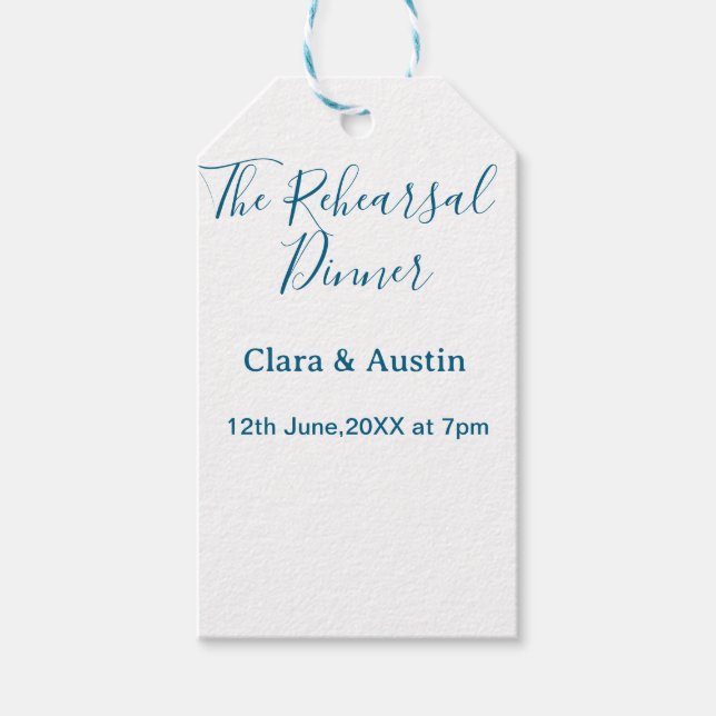 Probedinner am Abend zuvor einfach minimal m Geschenkanhänger (Vorderseite)