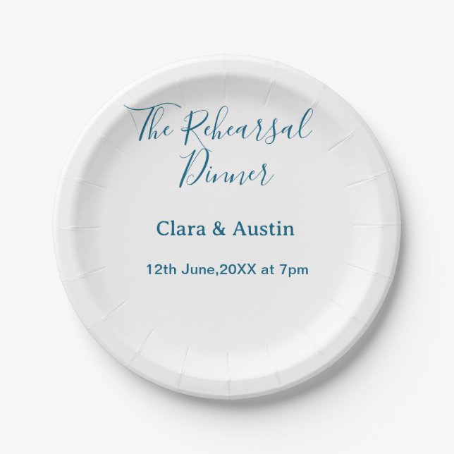 Probedinner am Abend zuvor einfach minimal m Pappteller (Vorderseite)