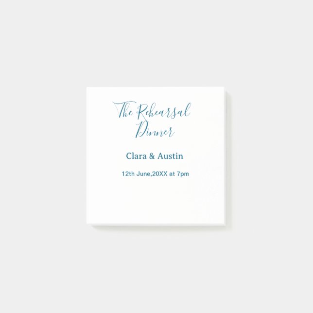 Probedinner am Abend zuvor einfach minimalistisch Post-it Klebezettel (Vorderseite)