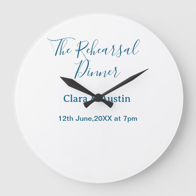 Probedinner am Vorabend einfach minimal m Große Wanduhr (Vorderseite)
