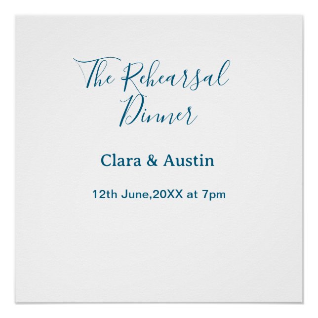 Probedinner am Vorabend einfach minimal m Poster (Vorderseite)