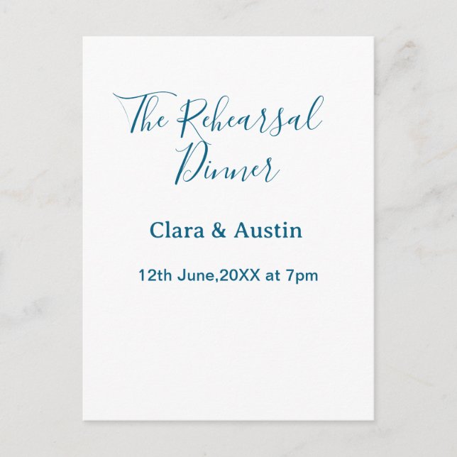 Probedinner am Vorabend einfach minimal m Postkarte (Vorderseite)