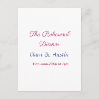Probedinner am Vorabend einfach minimal m Postkarte