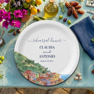 Probedinner an der italienischen Riviera Hochzeit Pappteller