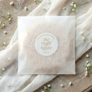 Probedinner Elegant Gold Nacht Vor Der Hochzeit Runder Aufkleber