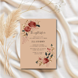 Probedinner Hochzeit Burgunderrose Herbst Einladung