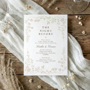 Probedinner im vintage Stil in beige und braun mit Einladung