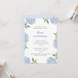 Probedinner Klassische Blaue Hortensienblüte, SM Einladung
