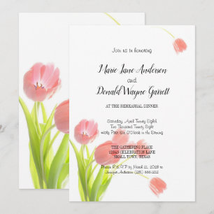 Probedinner mit zarten rosa Tulpen