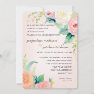 Probedinner Simple Modern Watercolor Floral Einladung