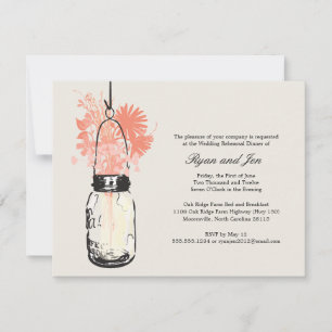 Probedinner - Wilde Blumen & Mason Jar Einladung