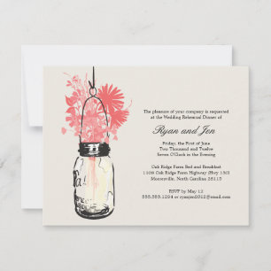 Probedinner - Wilde Blumen & Mason Jar Einladung