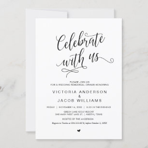 Probedinner zur Hochzeit, einfaches klassisches Sc Einladung