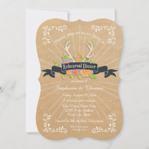 Probedinnerparty Geweih Wildblume Sternenexplosion Einladung