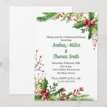 Proben-Abendessen-Einladungbotanischer Watercolor