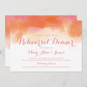 Proben-Abendessen erröten rosa korallenroter Einladung