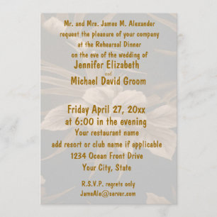 Proben-Abendessen-tropischer Blumendruck Einladung