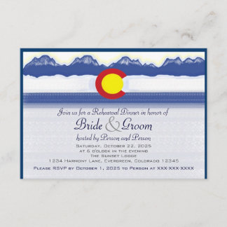 Proben-Abendessenkarten Colorado-Flagge Einladung