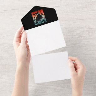 Probiere mich nicht, Moody Cat mit Messereinladung All In One Einladung