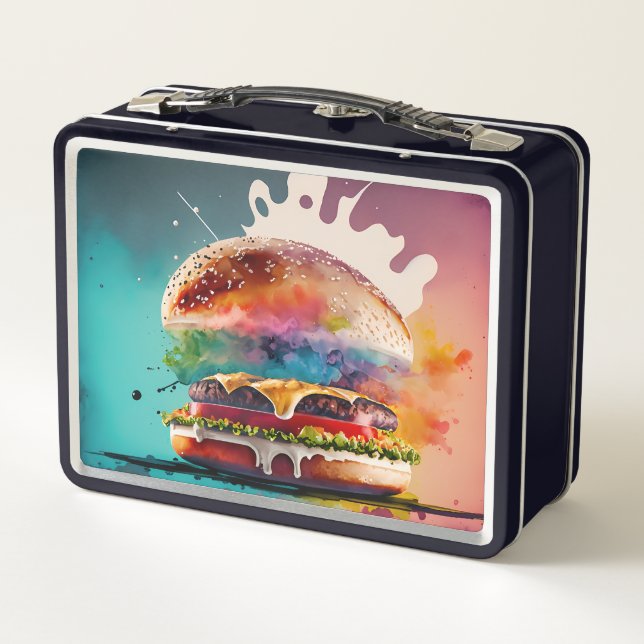 Probieren Sie den Regenbogen: Burger Lunch Box bre (Rückseite)