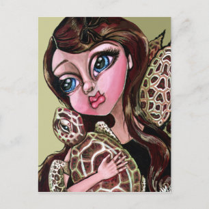 Probieren Sie eine kleine Schildkrötenkarte aus Postkarte
