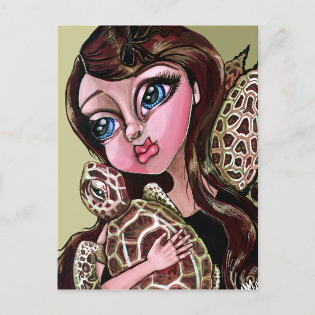 Probieren Sie eine kleine Schildkrötenkarte aus Postkarte (Vorderseite)