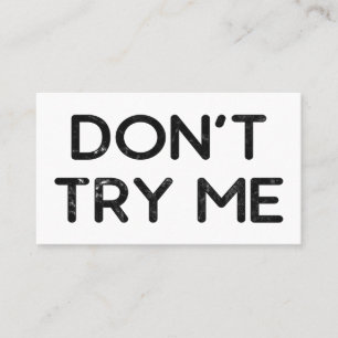 Probieren Sie mir kein Papiertuch Visitenkarte