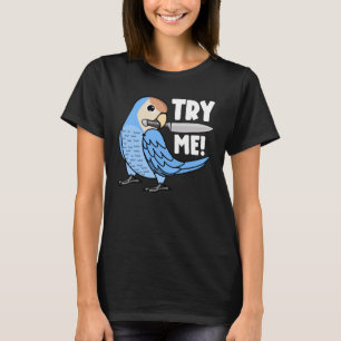 Probieren Sie mir Papagei mit Messer, ich pfirsich T-Shirt