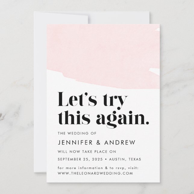 Probieren wir das noch einmal durch, um die Hochze Ankündigung (Vorderseite)