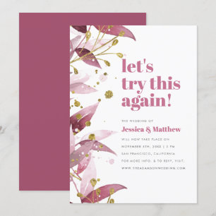 Probieren wir das noch einmal Lila und Gold Weddin Einladung