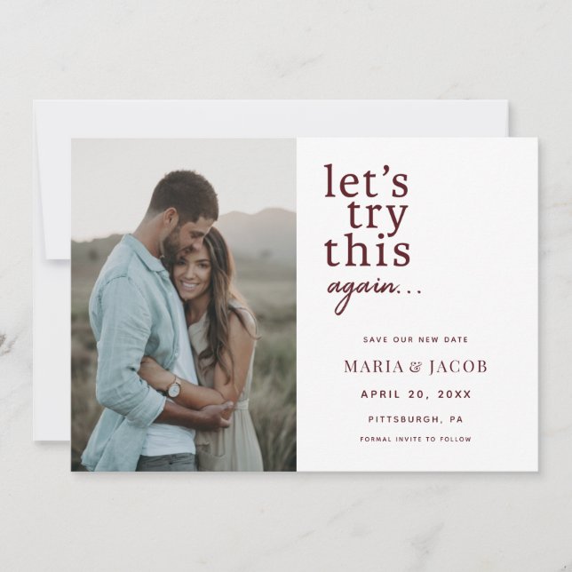 Probieren wir das Save the Date noch einmal aus Einladung (Vorderseite)