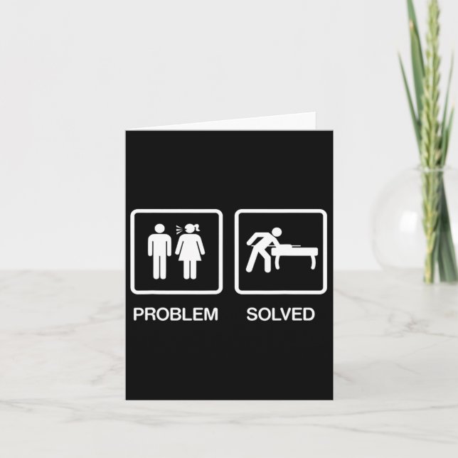 Problem behoben Funny Pool Billard Player T Shirt Karte (Vorderseite)