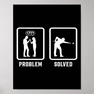 Problem behoben Pool Billiards Player Snooker Cue  Poster