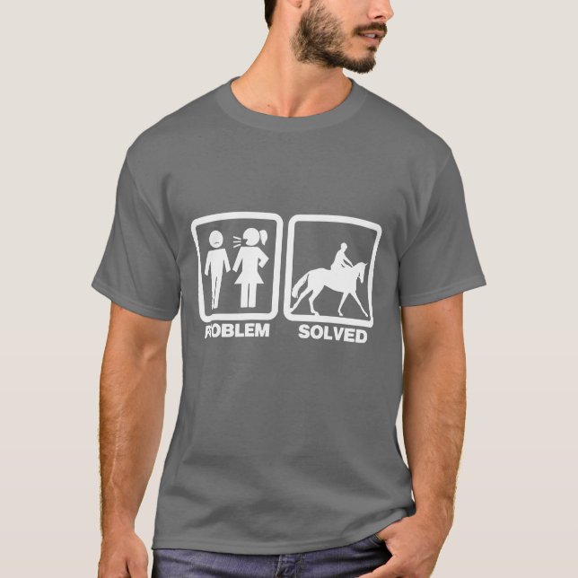 Problem gelöst Pferd Funny Geschenk T-Shirt (Vorderseite)