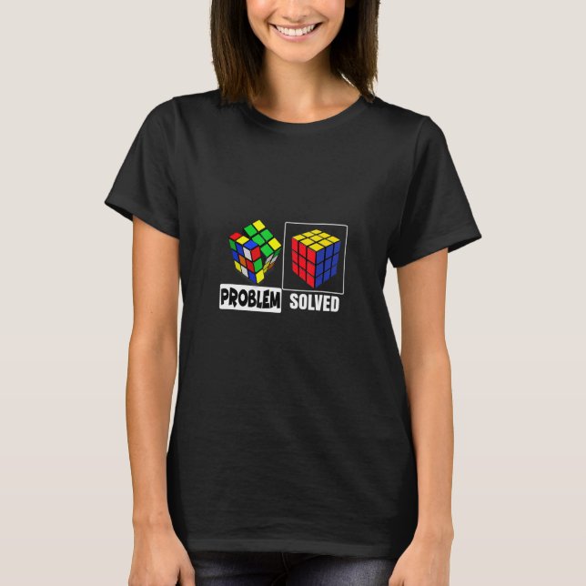 Problem gelöst Speedcubing Cube Puzzle T-Shirt (Vorderseite)